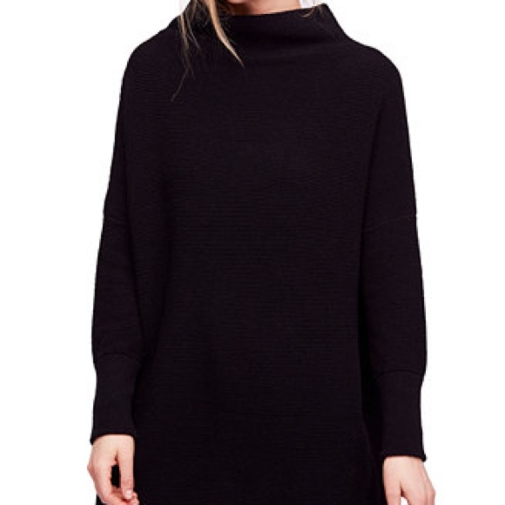 Free People Black Ottoman Tunic Sweater